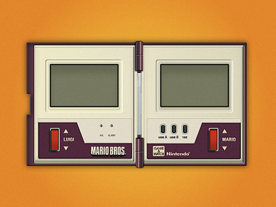 Game & watch Mario Bros 80s fireworks interface design mario nintendo old arcade old electronics ui vector