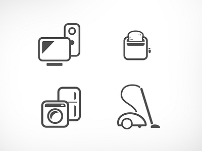 Electronics Store icons clean fridge icons ios speakers tv vacuum cleaner washing machine