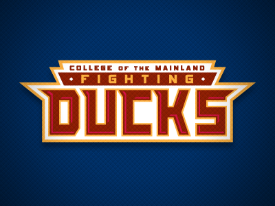 College of the Mainland Fighting Ducks Word Mark brand college ducks fighting head identity logo mainland school sport