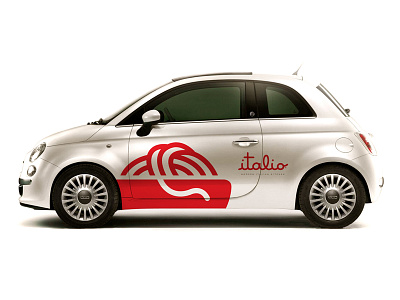 Italio Brand bowl brand car delivery fiat italian italio logo red