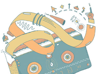 Erase & Rewind hand drawn illustration imaginative vhs