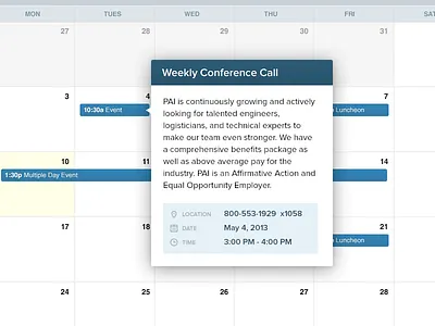 Calendar Date Popup calendar date intranet location popup time ui ux web