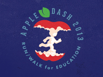 Apple Dash 2013 apple bruner core education illustration logo mike race run runner t shirt. design walk