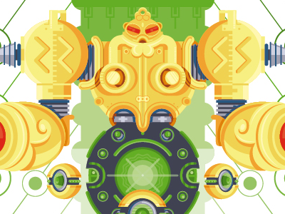 Huitzil / Phobos angry capcom darkstalkers fan art geometric robot vampire vector yellow