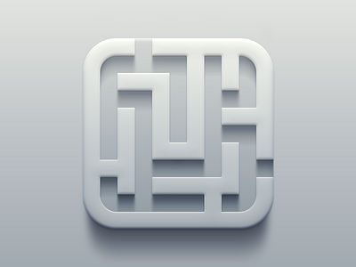 Maze Icon app design geometric geometry gradient icon ios iphone light lighting maze shadow