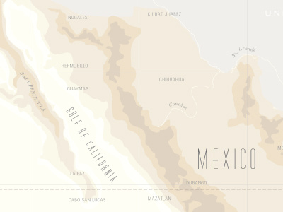 map of mexico custom detail illustration map mexico mountains