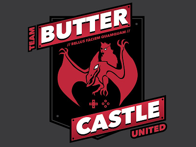 Team Butter Castle United badge castle cat emblem gaming humor logo pterodactyl sport team xbox