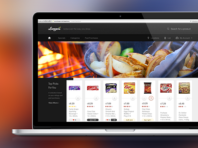 Web App Shopping Experience app experience food shopping ui web