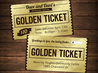 Golden Ticket chocolate event gold ticket