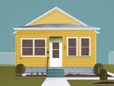 The Yellow House design home house illustration landscape progress texture yellow