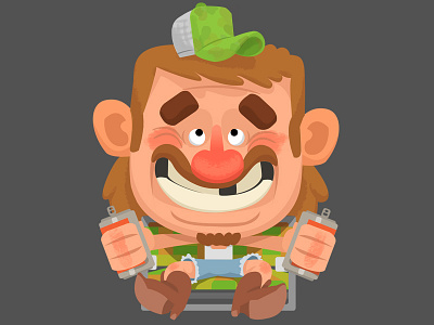 Art of the iphone redneck pt3 billy character cute design game hill illustration iphone redneck trash ui ux white