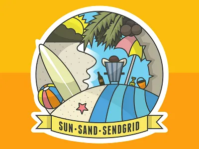 Sun and Sand tee beach ball design illustration ocean sand sea shirt shirt design sun swimming t shirt tee tees umbrella water