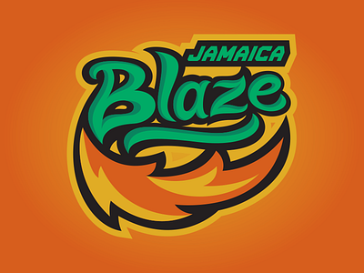 Blaze blaze branding burn cricket design fire illustration illustrator jamaica logo orange sports team