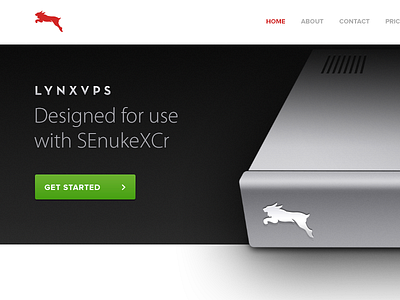 LynxVPS black button green header introduction lynx lynxvps myriad proxima nova server