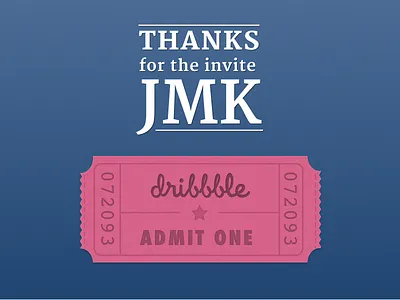 Thanks @jmk! debut invite new ticket