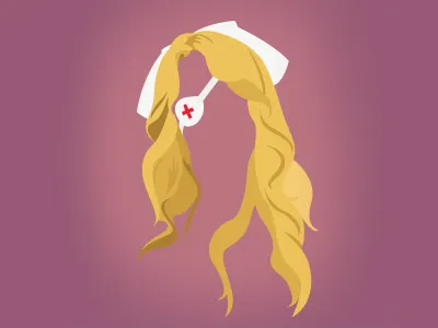 Elle bill illustration nurse purple