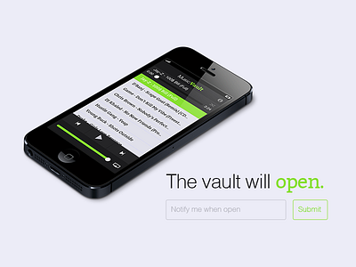 Music app landing page app flat green ios iphone landing music player splash