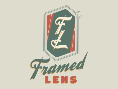 Framed Lens 4 frame logo logotype script