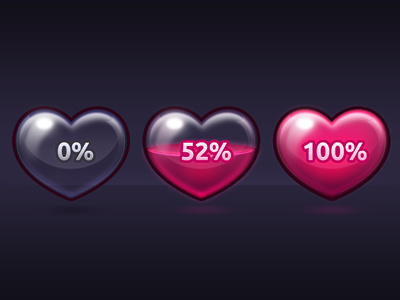 Glass Hearts game glass health hearts illustration life ui