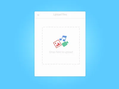 Upload Files Modal Widget UI drag drop files image modal move music picture ui upload ux design video widget