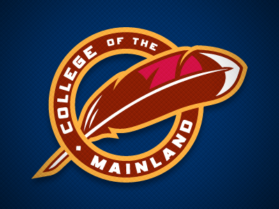 College of the Mainland Fighting Ducks Feather brand college ducks fighting head identity logo mainland school sport