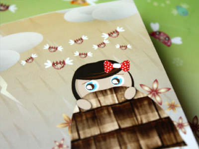 Character Illustration 3 characters colorful flowers illustration thunder