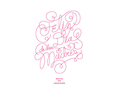 Mother's Day card day hand lettering holiday illustrator lettering linework mom mother mothers day script thank you typography