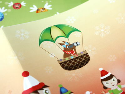 Character Illustration 2 characters colorful hot air balloon