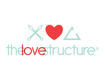 The Love Structure® Logo brand clean heart illustration logo modern pentool tri color vector