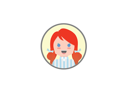 Flat Wendy's Logo blue bow chain circle fast flat food hair happy icon light logo minimal red restaurant stripes tie wendy wendys