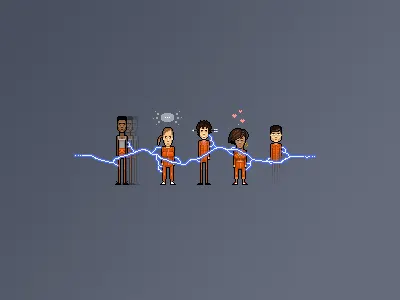 Misfits characters illustration mistfits movies pixel pixelart pixelpushing superheros