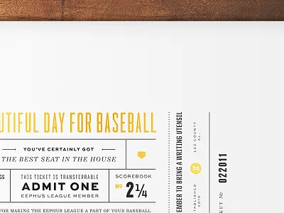Ticket Poster baseball champion poster sweet sans typography