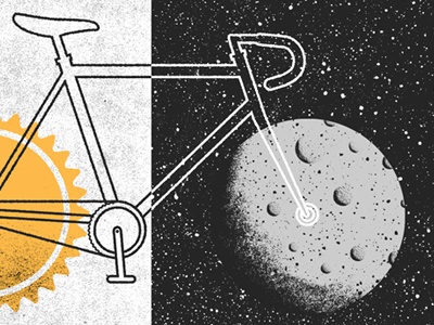 ARTCRANK Chicago artcrank bike moon poster screenprint sun