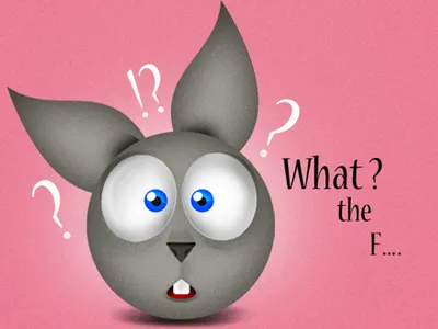 Rabbit cartoon creature eye new pink rabbit wtf
