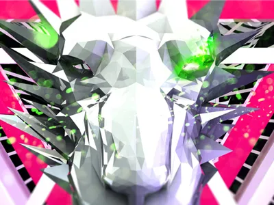 Lion Avatar 3d 4d amazing avatar cinema color follow geometria green head light lion new poly poster red space