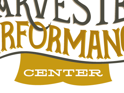 The Harvester Performance Center - New Colors branding feedback logo typography wip