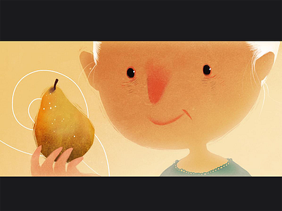 Grandma and Pear grandma illustration pear