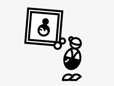 Personal Project black and white circles frame hanging icons illustration logo mark picture portrait