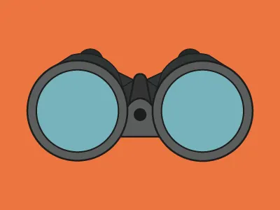 Binoculars Coloured binoculars design flat icon search