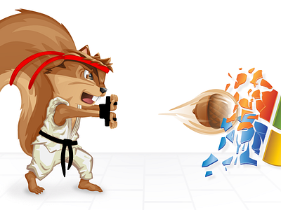 Squirrel Vs acorn illustration squirrel street fighter