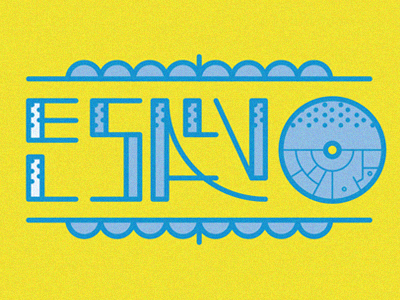 Palacio Salvo wordmark duotone ilustración logo