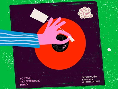 Finish Your Coffee Radio color palette event flyer graphic design illustration