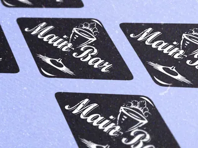 MAIN BAR bar cafe logotype main new tray wineglass