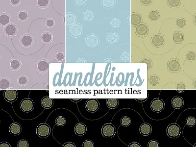 Funky Dandelions: Seamless Pattern background floral pattern seamless vector web design