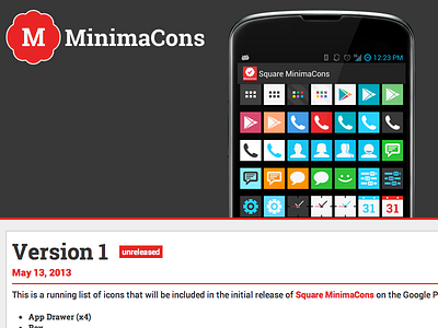 MinimaCons For Android android design flat icons minimacons minimal site