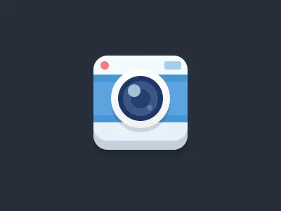 Camera blue camera clean flat icon ios photo