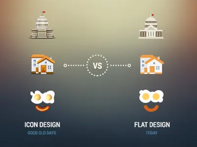 Icon design vs flat design design flat icon illustration style