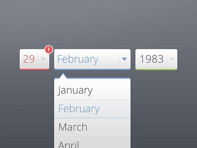 Date of Birth! birth button date dropdown icon input month popover select ui