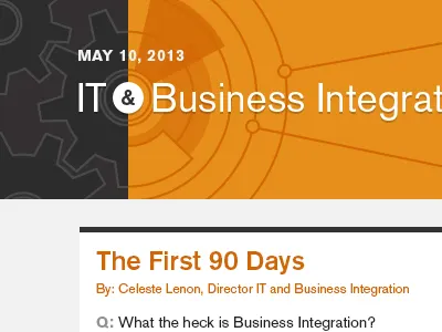 IT & Business Integration Email akzidenz grotesk business dark gray email email newsletter gray integration it orange tech