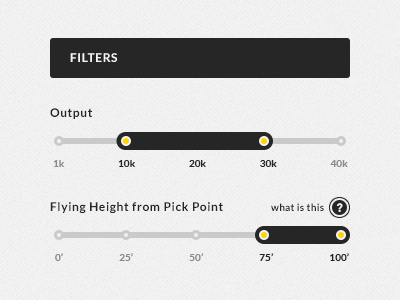 Sourcemaker Filters filter interface slider ui ux web website widget